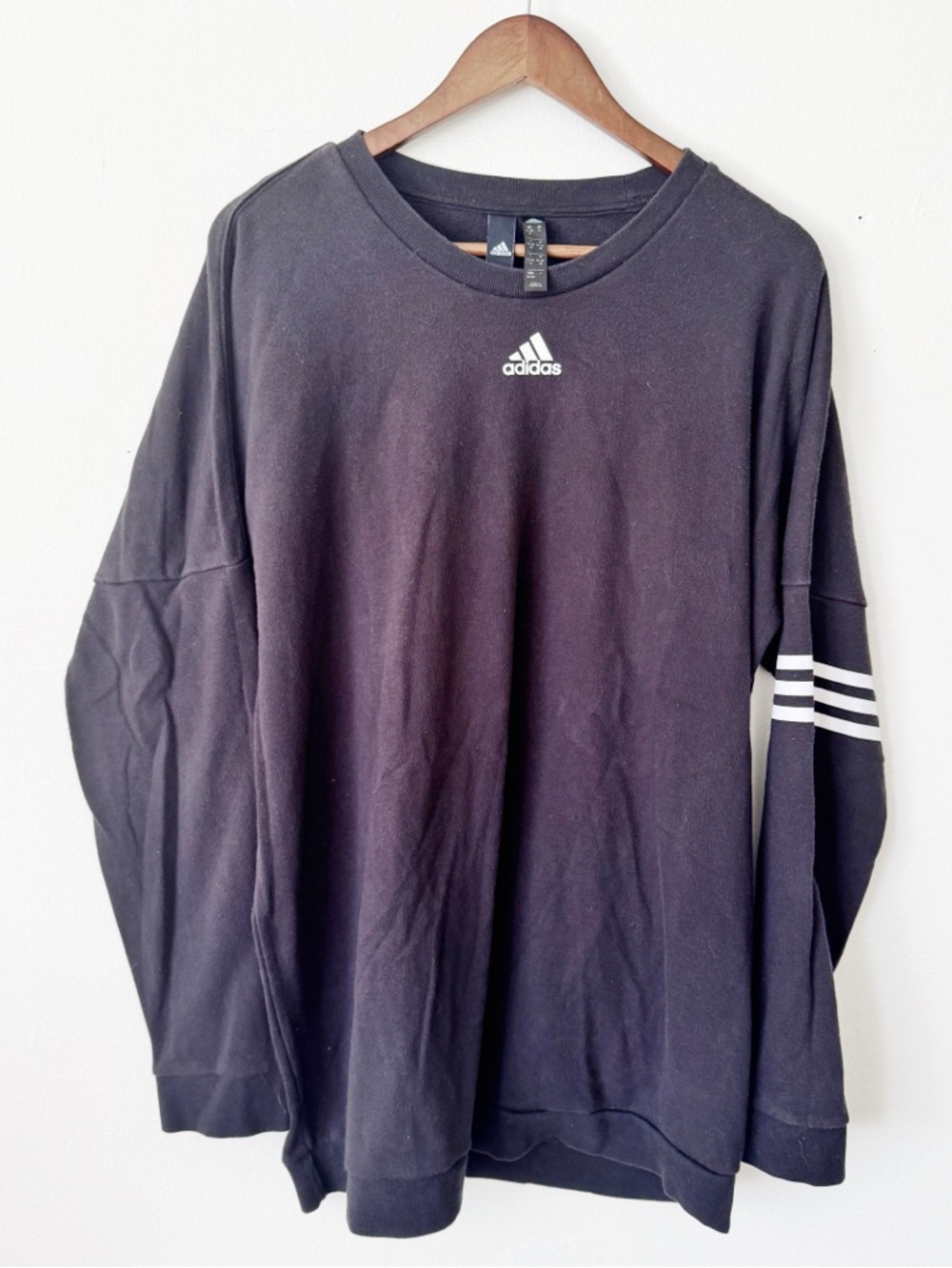 Adidas Black Long-Sleeve Crew Sweatshirt size XL